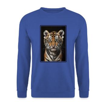 Tiger - Unisex Pullover - Royalblau - Vorne - Alina (178cm) & Michal (187cm)