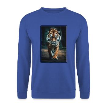 Tiger - Unisex Sweatshirt - royal blue - Front - Alina (178cm) & Michal (187cm)