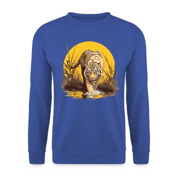 Bengal Tiger King Tiger - Unisex Sweatshirt - royal blue - Front - Alina (178cm) & Michal (187cm)