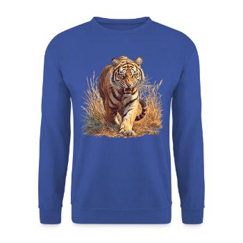 Bengal Tiger King Tiger - Unisex Sweatshirt - royal blue - Front - Alina (178cm) & Michal (187cm)