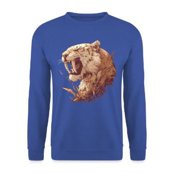 Saber-Toothed Tiger Sabertooth Tiger - Unisex Sweatshirt - royal blue - Front - Alina (178cm) & Michal (187cm)