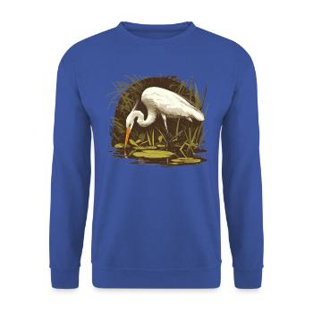 Heron Reiher - Unisex Sweatshirt - royal blue - Front - Alina (178cm) & Michal (187cm)