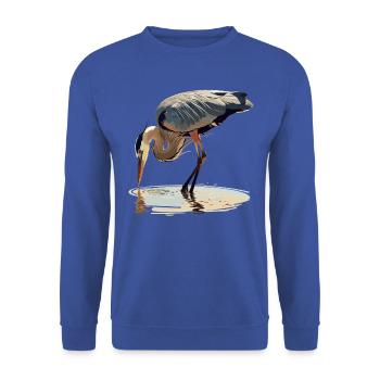 Heron Reiher - Unisex Sweatshirt - royal blue - Front - Alina (178cm) & Michal (187cm)