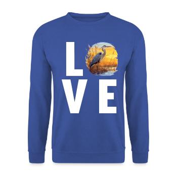 Heron Reiher - Unisex Sweatshirt - royal blue - Front - Alina (178cm) & Michal (187cm)