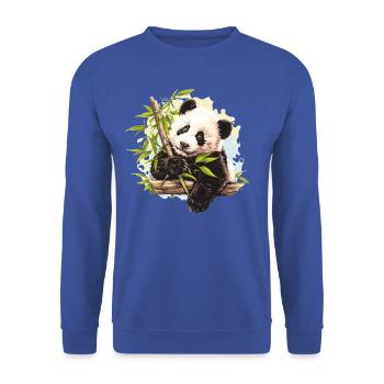 Giant Panda Große Pandas Großer Panda - Unisex Pullover - Royalblau - Vorne - Alina (178cm) & Michal (187cm)