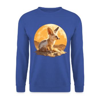 Fennec Fox Fenneks Fennek - Unisex Pullover - Royalblau - Vorne - Alina (178cm) & Michal (187cm)