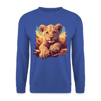 Lion Löwen Löwe - Sweat-shirt Unisexe - bleu royal - Devant - Alina (178cm) & Michal (187cm)