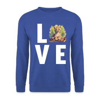 Lynx Luchse Luchs - Sweat-shirt Unisexe - bleu royal - Devant - Alina (178cm) & Michal (187cm)