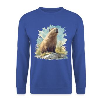Capybaras Capybara - Unisex Sweatshirt - royal blue - Front - Alina (178cm) & Michal (187cm)