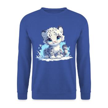 Snow Leopard Schneeleoparde Schneeleopard - Unisex Sweatshirt - royal blue - Front - Alina (178cm) & Michal (187cm)