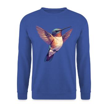 Hummingbird Kolibris Kolibri - Unisex Pullover - Royalblau - Vorne - Alina (178cm) & Michal (187cm)