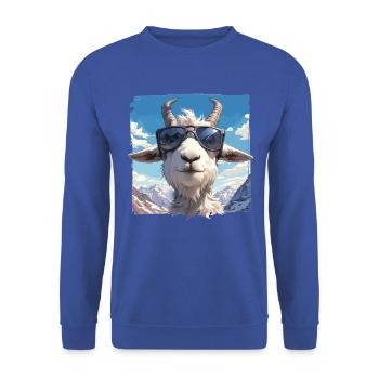 Alpine Goat Mountain Goats Mountain Goat - Unisex Sweatshirt - royal blue - Front - Alina (178cm) & Michal (187cm)
