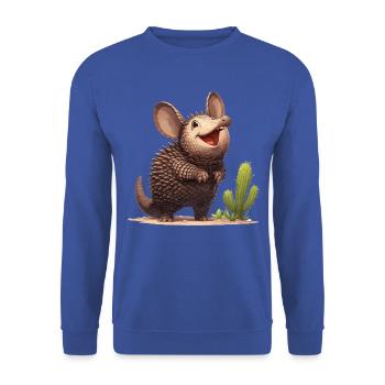 Armadillo Gürteltiere Gürteltier - Unisex Pullover - Royalblau - Vorne - Alina (178cm) & Michal (187cm)