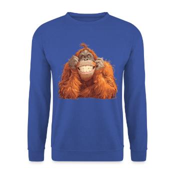 Orangs-outans Orangs-outans - Sweat-shirt Unisexe - bleu royal - Devant - Alina (178cm) & Michal (187cm)