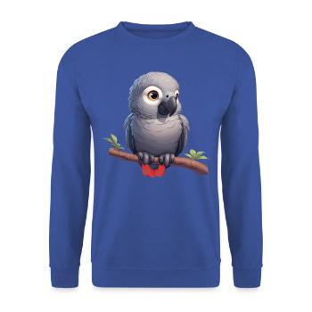 Gray Parrot Graupapageis Graupapagei - Unisex Sweatshirt - royal blue - Front - Alina (178cm) & Michal (187cm)