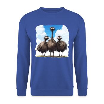 Emus Emu - Unisex Sweatshirt - royal blue - Front - Alina (178cm) & Michal (187cm)