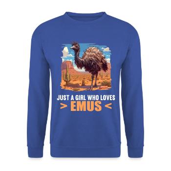 Emus Emu - Unisex Sweatshirt - royal blue - Front - Alina (178cm) & Michal (187cm)
