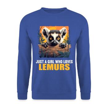 Lémuren Lémuriens Lémurien - Sweat-shirt Unisexe - bleu royal - Devant - Alina (178cm) & Michal (187cm)