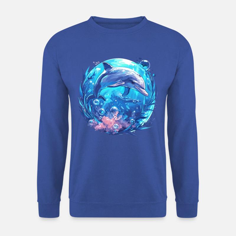 Dolphin Delfine Delfin - Unisex Pullover - Royalblau
