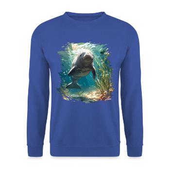 Seekuh Dugongs Dugong - Unisex Pullover - Royalblau - Vorne - Alina (178cm) & Michal (187cm)