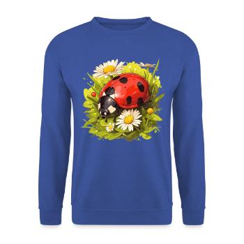 Ladybug Marienkäfer - Unisex Sweatshirt - royal blue - Front - Alina (178cm) & Michal (187cm)
