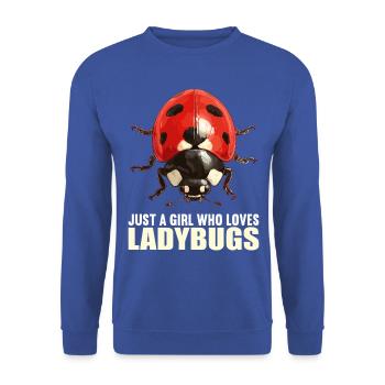 Ladybug Marienkäfer - Unisex Sweatshirt - royal blue - Front - Alina (178cm) & Michal (187cm)