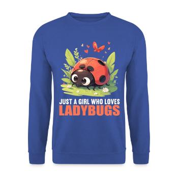 Ladybug Marienkäfer - Unisex Sweatshirt - royal blue - Front - Alina (178cm) & Michal (187cm)