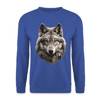 Loups Loup - Sweat-shirt Unisexe - bleu royal - Devant - Alina (178cm) & Michal (187cm)