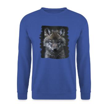 Wolves Wolf - Unisex Sweatshirt - royal blue - Front - Alina (178cm) & Michal (187cm)
