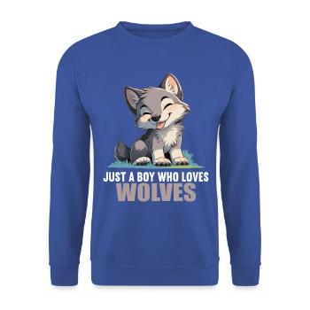 Wolves Wolf - Unisex Sweatshirt - royal blue - Front - Alina (178cm) & Michal (187cm)