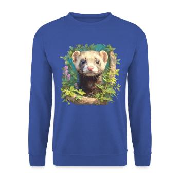 Ferret Frettchen - Unisex Pullover - Royalblau - Vorne - Alina (178cm) & Michal (187cm)