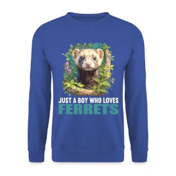 Ferret Frettchen - Unisex Pullover - Royalblau - Vorne - Alina (178cm) & Michal (187cm)