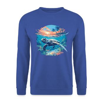 Sea Turtle Meeresschildkröten Meeresschildkröte - Unisex Pullover - Royalblau - Vorne - Alina (178cm) & Michal (187cm)