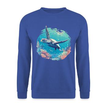 Sea Turtle Meeresschildkröten Meeresschildkröte - Unisex Pullover - Royalblau - Vorne - Alina (178cm) & Michal (187cm)