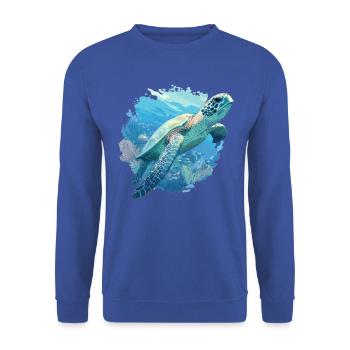 Tortue de mer Meeresschildkröten Meeresschildkröte - Sweat-shirt Unisexe - bleu royal - Devant - Alina (178cm) & Michal (187cm)