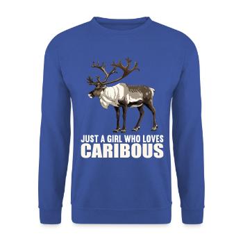 Caribou Karibus Karibu - Unisex Sweatshirt - royal blue - Front - Alina (178cm) & Michal (187cm)