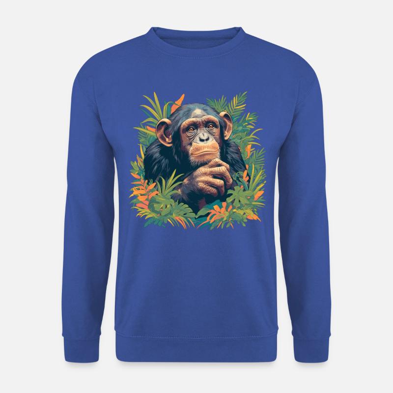 Chimpanzee Schimpansen Schimpanse - Unisex Pullover - Royalblau