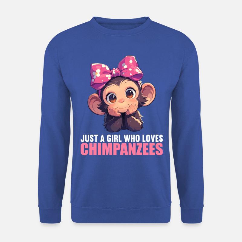 Chimpanzee Schimpansen Schimpanse - Unisex Pullover - Royalblau
