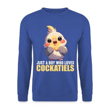 Cockatiel Nymphensittiche Nymphensittich - Unisex Pullover - Royalblau - Vorne - Alina (178cm) & Michal (187cm)