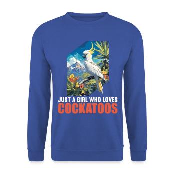 Cockatoo Cockatoos Cockatoo - Unisex Sweatshirt - royal blue - Front - Alina (178cm) & Michal (187cm)