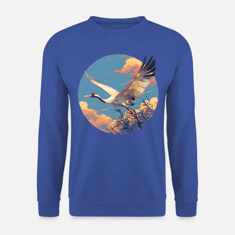 Kraniche Kranich - Unisex Pullover - Royalblau