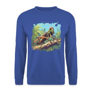 Grillen Grille - Unisex Pullover - Royalblau - Vorne - Alina (178cm) & Michal (187cm)