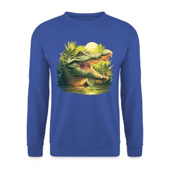 Crocodiles Crocodile - Sweat-shirt Unisexe - bleu royal - Devant - Alina (178cm) & Michal (187cm)