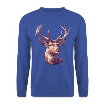 Cerf Cerf - Sweat-shirt Unisexe - bleu royal - Devant - Alina (178cm) & Michal (187cm)