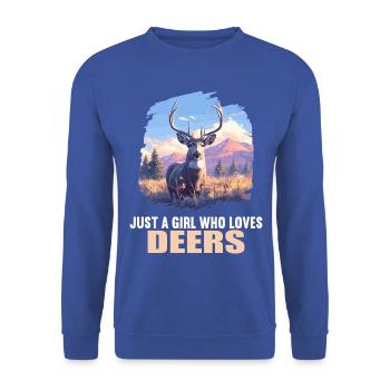 Cerf Cerf - Sweat-shirt Unisexe - bleu royal - Devant - Alina (178cm) & Michal (187cm)