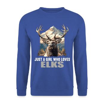 Moose Moose - Unisex Sweatshirt - royal blue - Front - Alina (178cm) & Michal (187cm)
