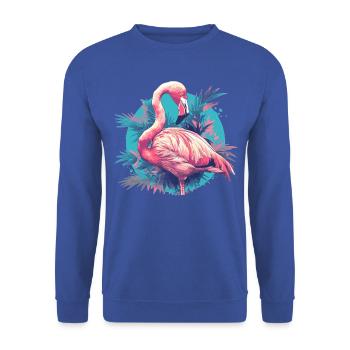 Flamants roses Flamant rose - Sweat-shirt Unisexe - bleu royal - Devant - Alina (178cm) & Michal (187cm)