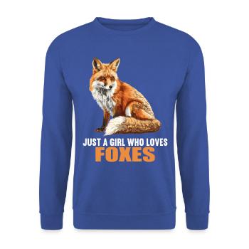 Foxes Fox - Unisex Sweatshirt - royal blue - Front - Alina (178cm) & Michal (187cm)