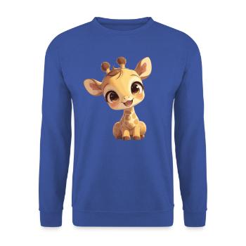 Giraffes Giraffe - Unisex Sweatshirt - royal blue - Front - Alina (178cm) & Michal (187cm)