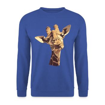 Giraffes Giraffe - Unisex Sweatshirt - royal blue - Front - Alina (178cm) & Michal (187cm)